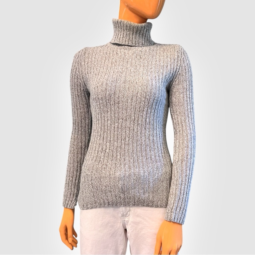 FADED GLORY Metallic Ribbed Knit Turtleneck Sweater